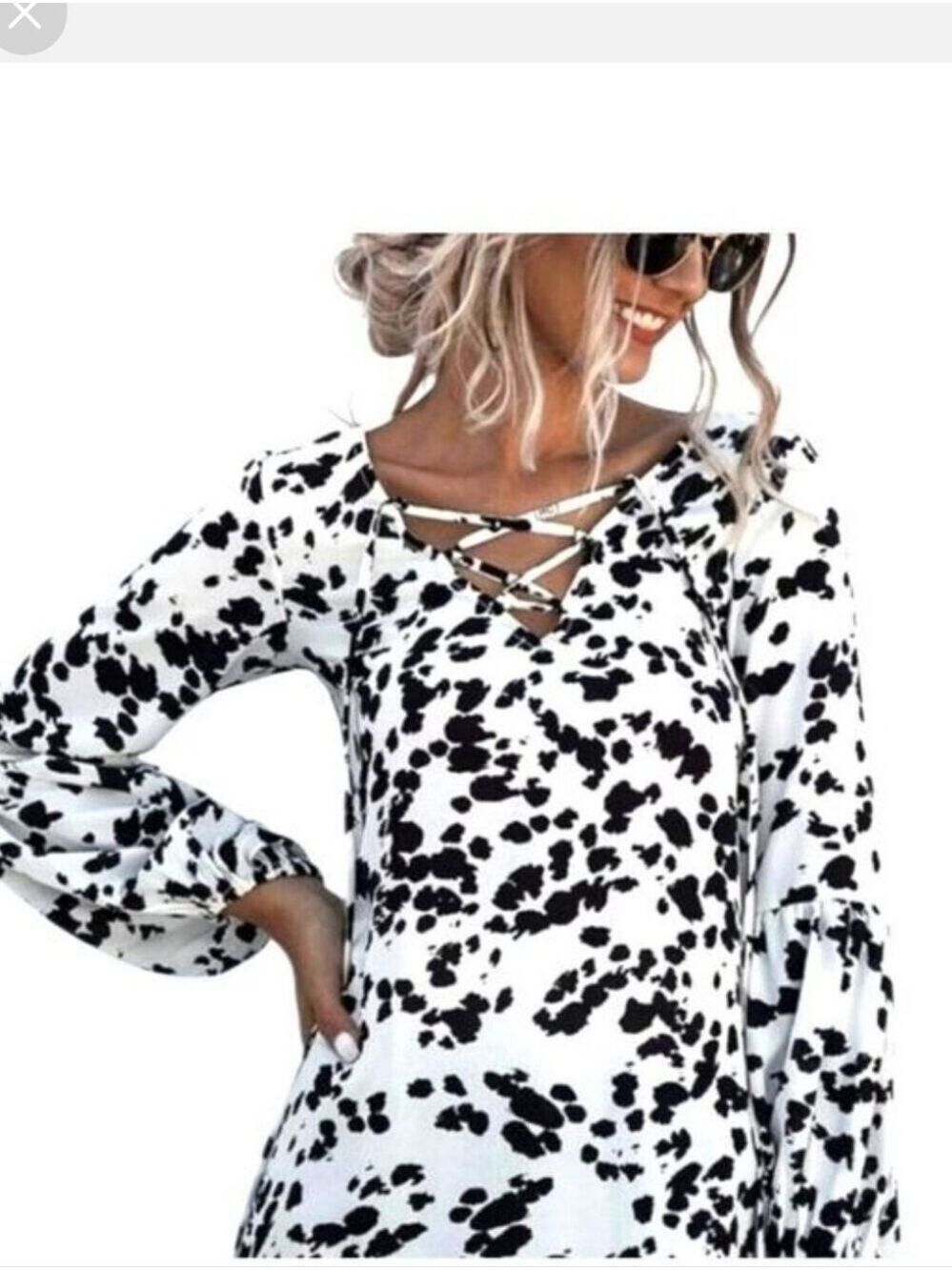 TRÏBE Sheer Animal Print Long Sleeve Blouse Size Small NWT